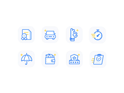 some icons about car car；icon；quickly；safeguard；money