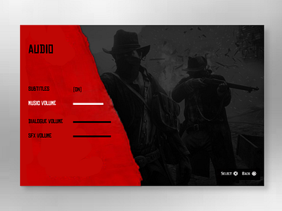 Daily UI 007 - Settings daily ui design graphic design playstation4 ps4 red dead redemption settings ui user interface ux videogame