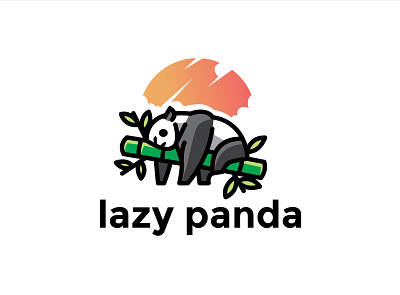 lazy panda logo animal animals branding character design gradient graphic graphic design graphicdesign icon illustration illustrator logo minimal panda panda logo