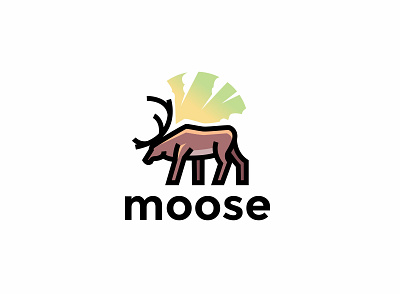 moose logo design animal animals branding character design gradient graphic graphic design green icon illustration illustrator logo logo design logodesign logotype minimal mobile moose vector