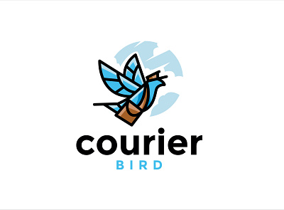 courier bird logo design animal animals bird birds branding character courier design gradient graphic graphic design icon illustration illustrator logo logo design logotype minimal vector