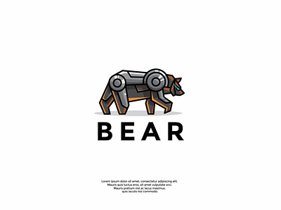 robotic bear logo design animal bear bear logo bears brand branding branding design character design graphic graphic design icon illustration illustrator logo logo design logodesign logotype minimal vector