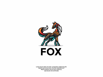 robotic fox logo design animal animals branding character design fox fox logo foxes foxy graphic graphic design icon illustration illustrator logo logo design logotype minimal robotics vector