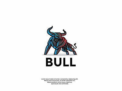 robotic bull logo design