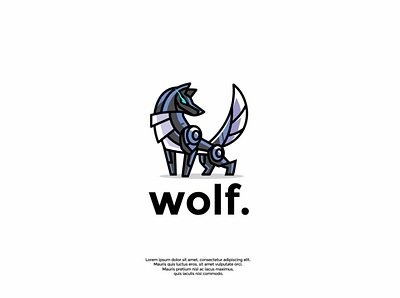 robotic wolf logo design animal brand branding character design graphic graphic design icon illustration illustrator logo logo design logotype minimal robotics robots vector wolf wolf logo wolves