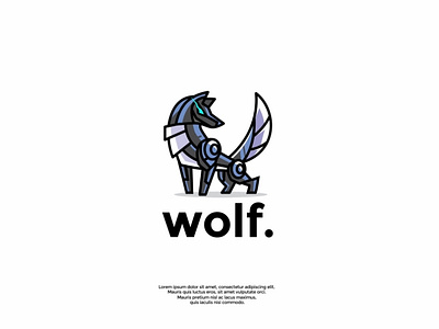 robotic wolf logo design