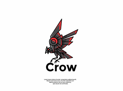 robotic crow logo design animal brand brand identity branding branding design character crow design gradient graphic icon illustration illustrator logo logo design logotype minimal raven ravens vector