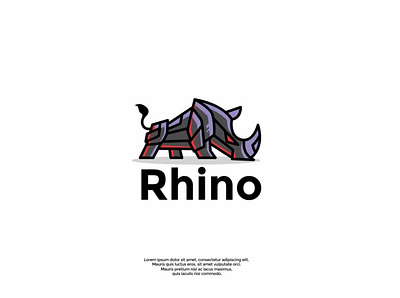 rhino logo design animal animals branding character cyborg design graphic graphic design icon illustration illustrator logo logo design logotype minimal rhino rhino logo rhinoceros robot vector