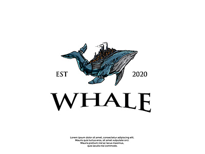 handrawn whale logo