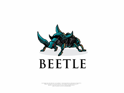 handrawn beetle logo design