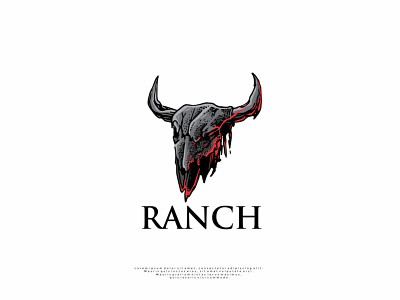 handrawn bull skull logo