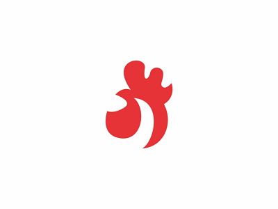 minimalist rooster logo design