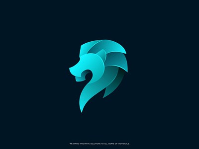 gradient blue lion logo