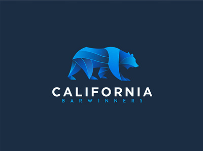 california bear logo design amazing bar bear blue branding california character cool design geometric gradient grizzly icon illustration illustrator logo ui ux vector winners