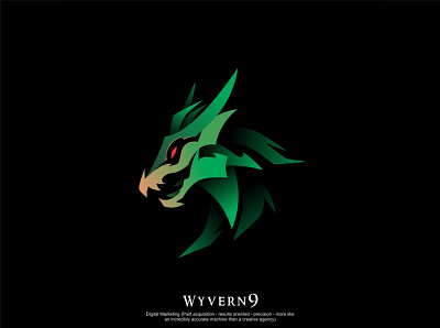 wyvern dragon logo design ancient brand branding character cool design dragon gradient graphic design green icon illustration illustrator legendary logo logos myth ui vector wyvern