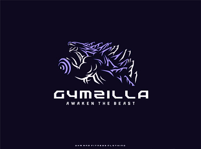 godzilla gym logo 3d animation branding character design fintes fitness godzilla graphic design gym health icon illustration illustrator logo motion graphics ui ux vector