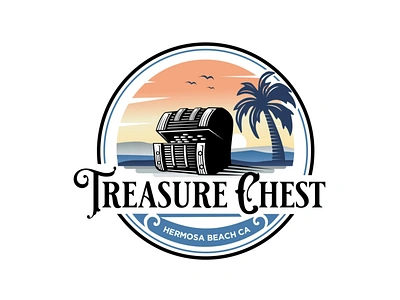 treasure chest logo 3d animation badge branding character chest design emblem graphic design icon illustration illustrator logo motion graphics retro treasure ui ux vector vintage