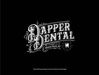 vintage dapper dental logo 3d animation branding character dental dentist design graphic design health care icon illustration illustrator lettering logo luxury motion graphics ui ux vector vintage