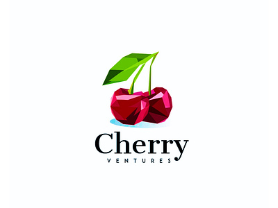 geometric lowpoly cherry logo