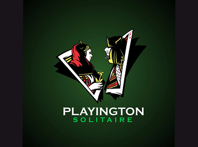 olayington solitaire logo 3d animation branding cards casino character design graphic design icon illustration illustrator king logo motion graphics playing card queen solitaire ui ux vector