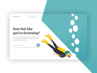 Scuba Diver Hero animation branding design flat illustration logo minimal portfolio typography ui web web deisgn web developer webdesign webdev webdeveloper webdevelopment website