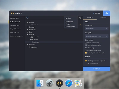 Codekit Dark UI app code codekit compiler dark ui isoflow mac osx redesign reskin ui