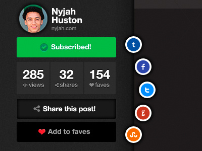 Seshn avatar button favorites nyjah huston seshn share social media icons subscribe views