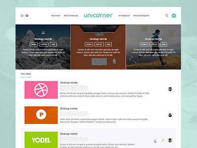 Unicorner home page