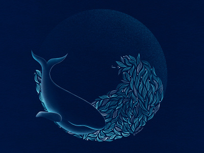 Under Water aqua aquamarine art artwork blue blue whale digital art digital illustration digitalart illustration mammal procreate royal blue surface design whale