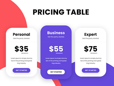 Pricing Tables clean design creative design pricing pricing table table design ui ux design unique design