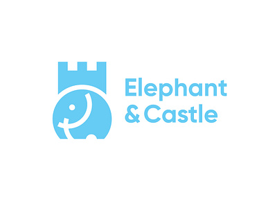 Elephant and Castle Logo adobe app icon castle cute animal design elephant elephant logo elephants logo logo design vector