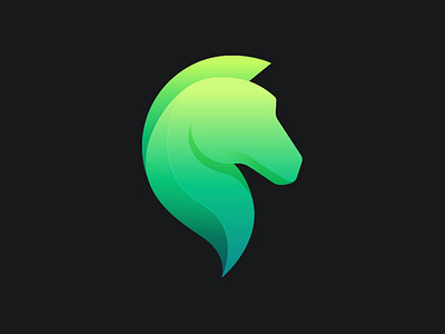 Horse Logo app icon coloful colour colourful cute animal design gradient green horse horse logo illustration logo logo design vector