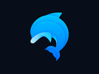 Dolphin Logo app icon blue blue and white branding colourful creative logo cute cute animal cute logo dolphin dolphin logo fish fish logo gradient logo logo design river sea vector water