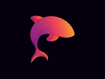 Dolphin Logo - KONA best logo brand logo branding colourful cute cute animal design gradient gradient logo logo logo design modern logo nature nature brand orange red vector