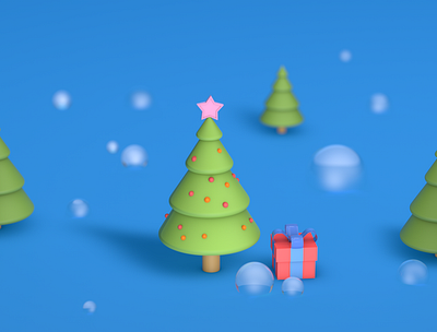 Christmas Tree 3d 3d art 3d artist 3d illustration 3d modeling blender blender 3d blender3d branding christmas christmas illustration christmas tree cinema 4d cinema4d gift illustration render rendered rendering star