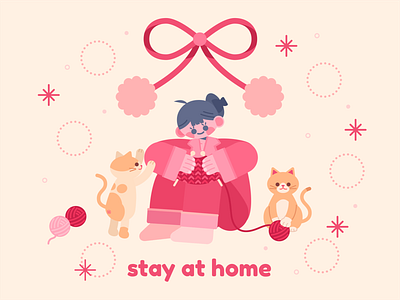 Stay at home 2d 2d art cat character digital art illustration pajamas stayathome stayhome