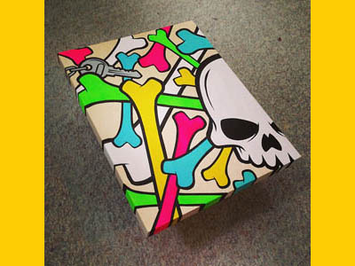 "The 80's Are Dead To Me" acrylic skull skulluxe