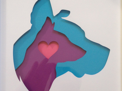 Hand cut layered silhouettes 1 dogs paper papercraft