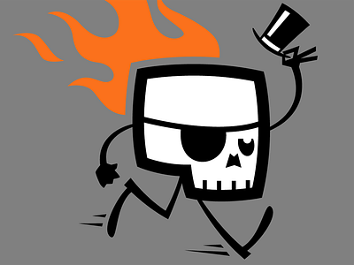 SKULLUXE dandy mascot cartoon flames logo skull skulluxe