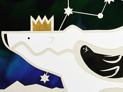Polar King animal charaxter illustration painting