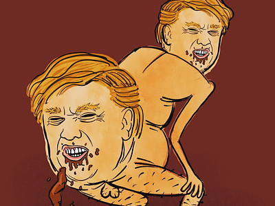 Dump Trump idiot illustration ipad pro maga president procreate trump