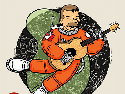 Space Oddity astronaut bowie character illustration markers portrait space spaceman