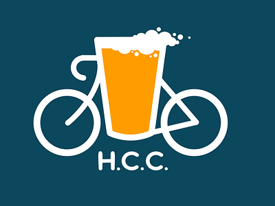 Hangover Cycling Club logo beer bicycle cycling illustration logo