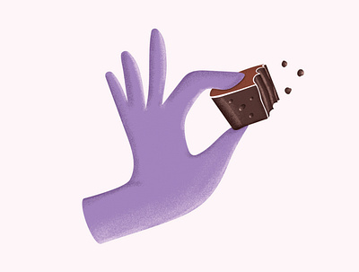 hand holding a muffin bite cake chocolate cupcake hand hand drawn hold illustration muffin photoshop purple tasty