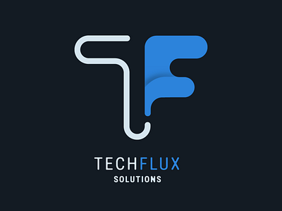 Techflux Solutions Logo branding design logo