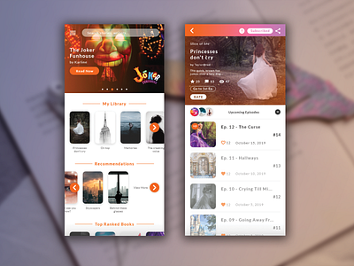 Story Reading & Writing App UI Design adobexd app design mobile app design story ui uidesign