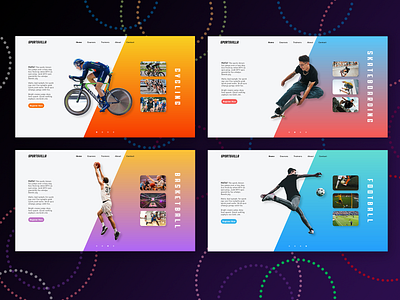 Sportsvilla - Web UI Design adobe photoshop adobexd basketball cycling design edit football gradient homepage skateboarding sports ui uidesign webdesign