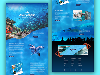 Aqua World - Web UI Design adobe photoshop adobexd aquarium design homepage sea sealife ui uidesign website
