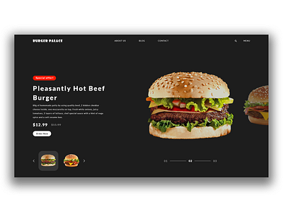 Burger Product Landing Page adobexd burger dark theme design landingpage menu product ui uidesign
