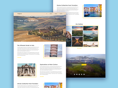Travel & Tourism Guide Webpage UI Design adobexd aesthetic elegant homepage italy tourism travel ui uidesign webdesign